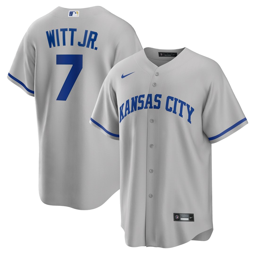 Kansas City Royals Bobby Witt Jr. Nike Alternate 2 Replica Jersey - Rush Blue MLB Team Jersey Baseball Fan Apparel