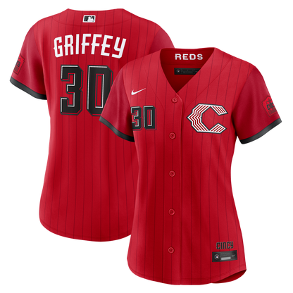 Cincinnati Reds Ken Griffey Jr. Nike Women's 2026 City Connect Stadium Jersey - Red MLB Team Jersey Baseball Fan Apparel