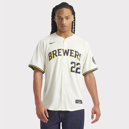 Milwaukee Brewers Christian Yelich Nike Home Limited Player Jersey - Cream MLB Team Jersey Baseball Fan Apparel