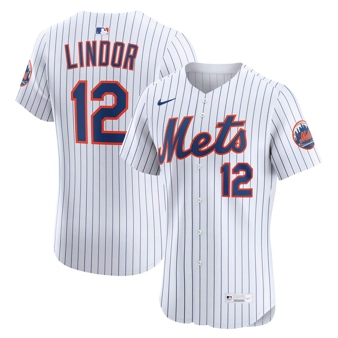 New York Mets Francisco Lindor Nike Home Elite Player Jersey - White MLB Team Jersey Baseball Fan Apparel