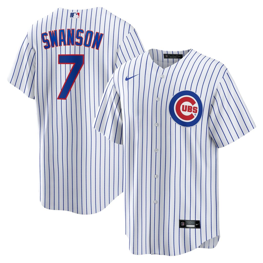 Chicago Cubs Dansby Swanson Nike Replica Player Jersey - White MLB Team Jersey Baseball Fan Apparel