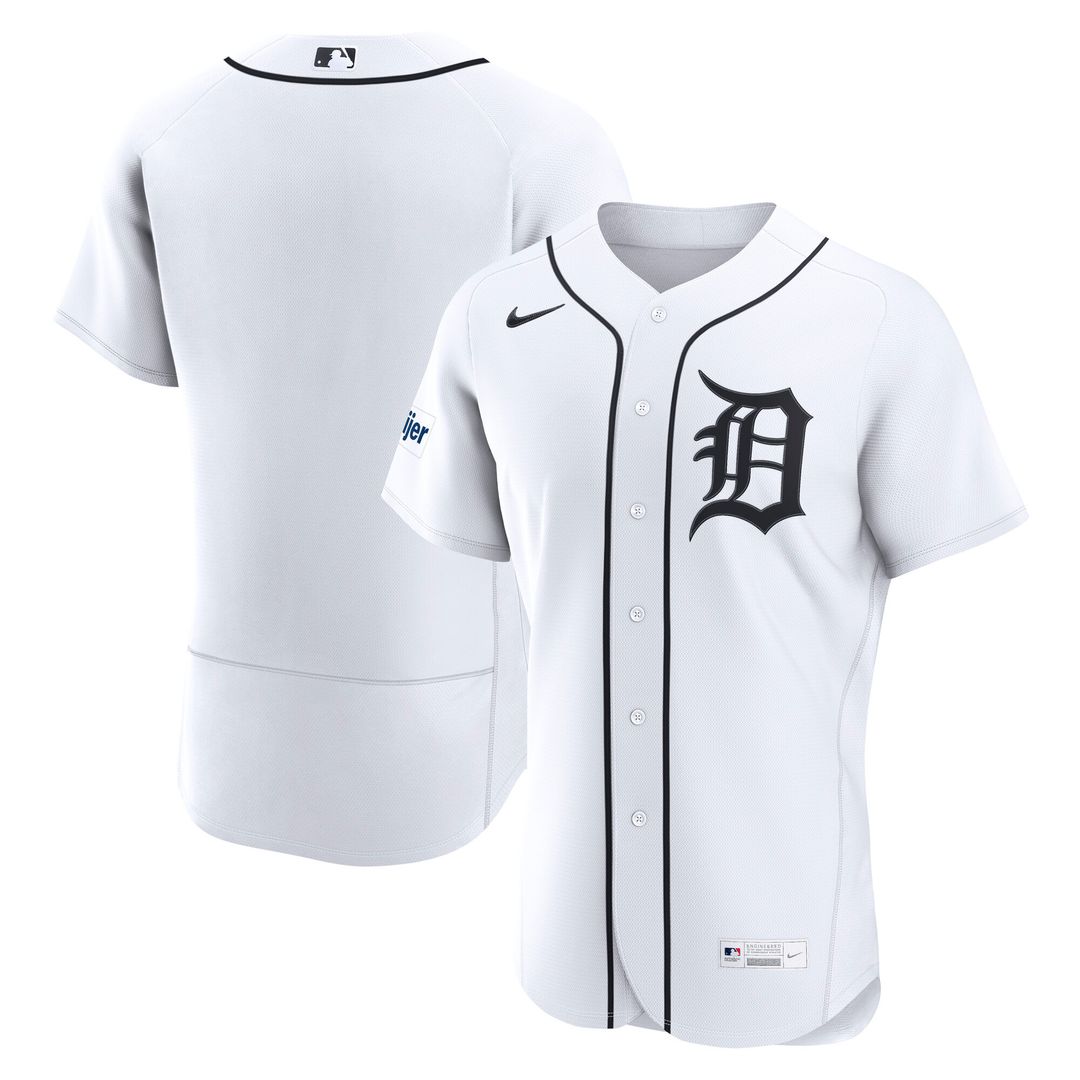 Detroit Tigers Nike Home Authentic Jersey - White MLB Team Jersey Baseball Fan Apparel