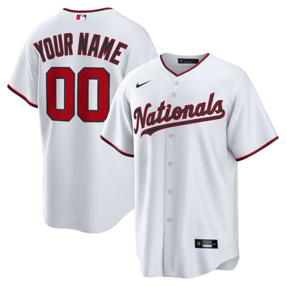 Washington Nationals Nike Home Custom Replica Jersey - White MLB Team Jersey Baseball Fan Apparel