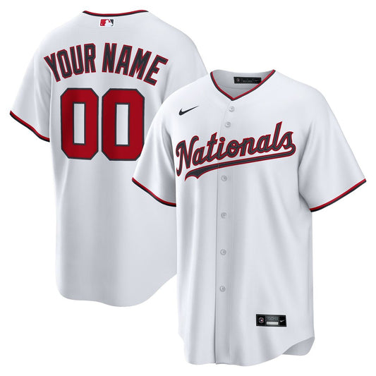 Washington Nationals Nike Home Custom Replica Jersey - White MLB Team Jersey Baseball Fan Apparel