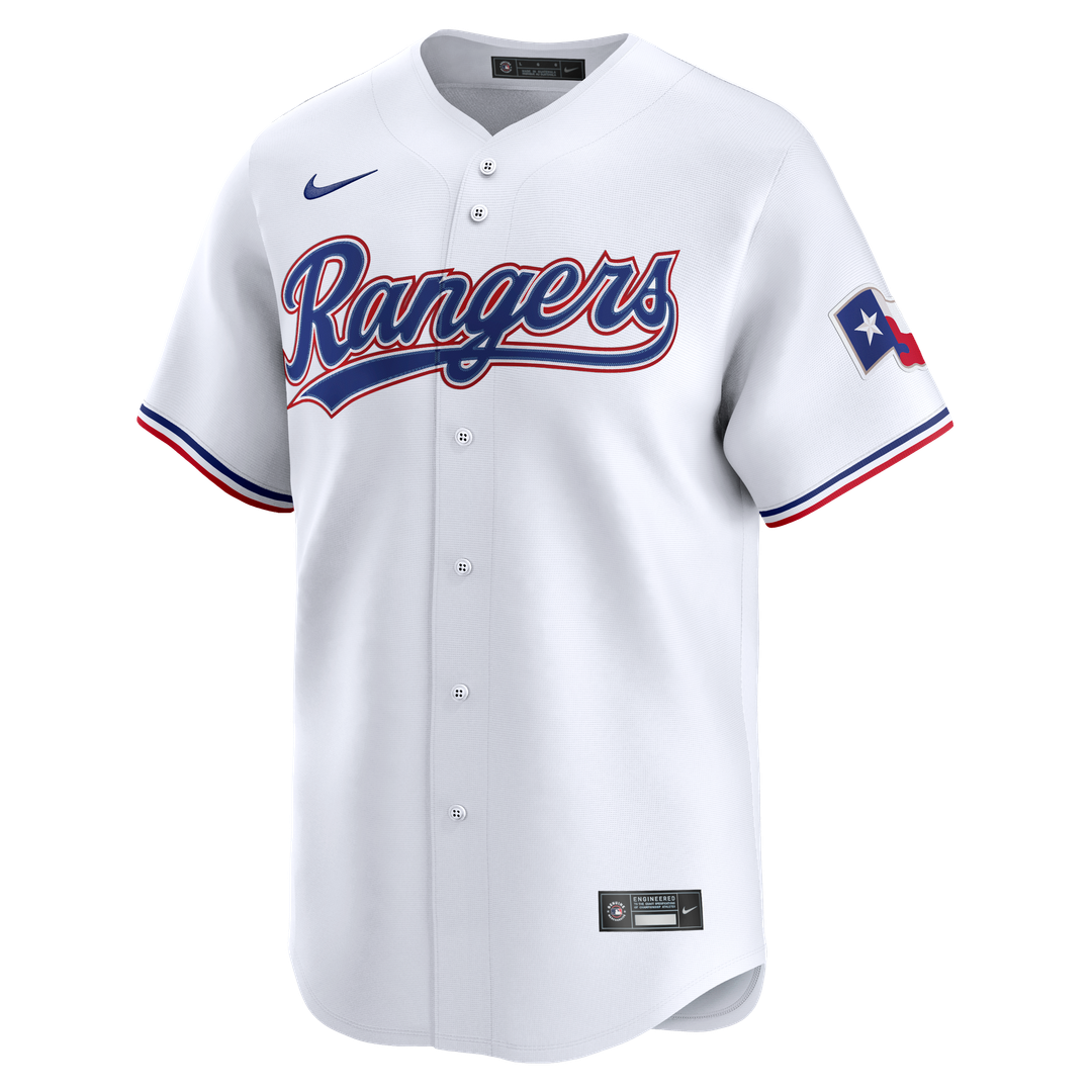 Texas Rangers Jacob deGrom Nike Home Limited Jersey - White MLB Team Jersey Baseball Fan Apparel