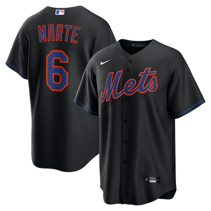New York Mets Starling Marte Nike Alternate Replica Jersey - Black MLB Team Jersey Baseball Fan Apparel