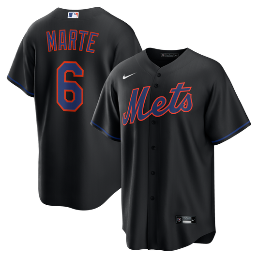 New York Mets Starling Marte Nike Alternate Replica Jersey - Black MLB Team Jersey Baseball Fan Apparel