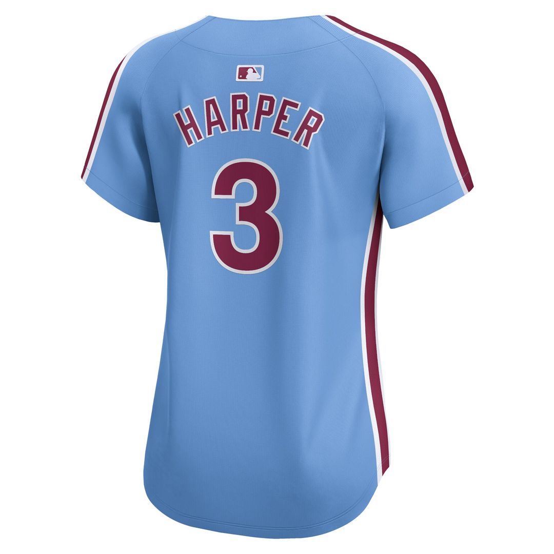 Philadelphia Phillies Bryce Harper Nike Women's Alternate Limited Player Jersey - Light Blue MLB Team Jersey Baseball Fan Apparel