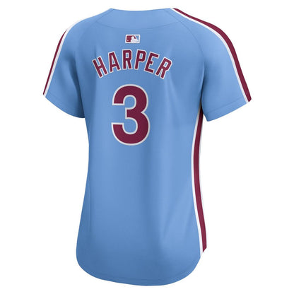 Philadelphia Phillies Bryce Harper Nike Women's Alternate Limited Player Jersey - Light Blue MLB Team Jersey Baseball Fan Apparel
