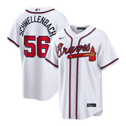 Atlanta Braves Spencer Schwellenbach Nike Home Replica Jersey - White MLB Team Jersey Baseball Fan Apparel