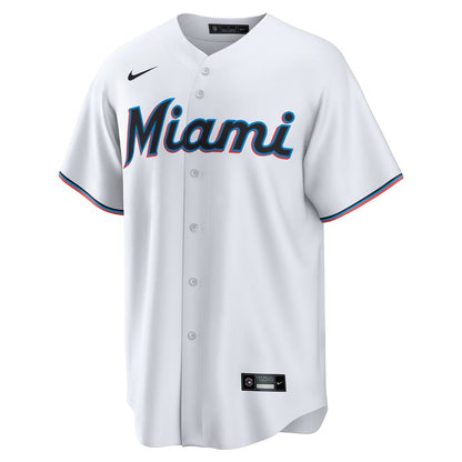 Miami Marlins Connor Norby Nike Home Replica Jersey - White MLB Team Jersey Baseball Fan Apparel