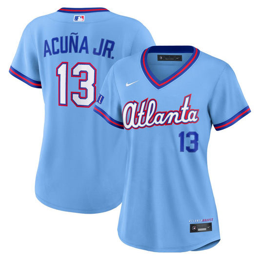 Atlanta Braves Ronald Acuña Jr. Nike Women's 2026 City Connect Stadium Jersey - Powder Blue MLB Team Jersey Baseball Fan Apparel