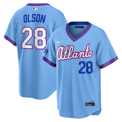 Atlanta Braves Matt Olson Nike 2026 City Connect Stadium Jersey - Powder Blue MLB Team Jersey Baseball Fan Apparel