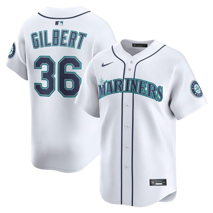 Seattle Mariners Logan Gilbert Nike Home Limited Player Jersey - White MLB Team Jersey Baseball Fan Apparel