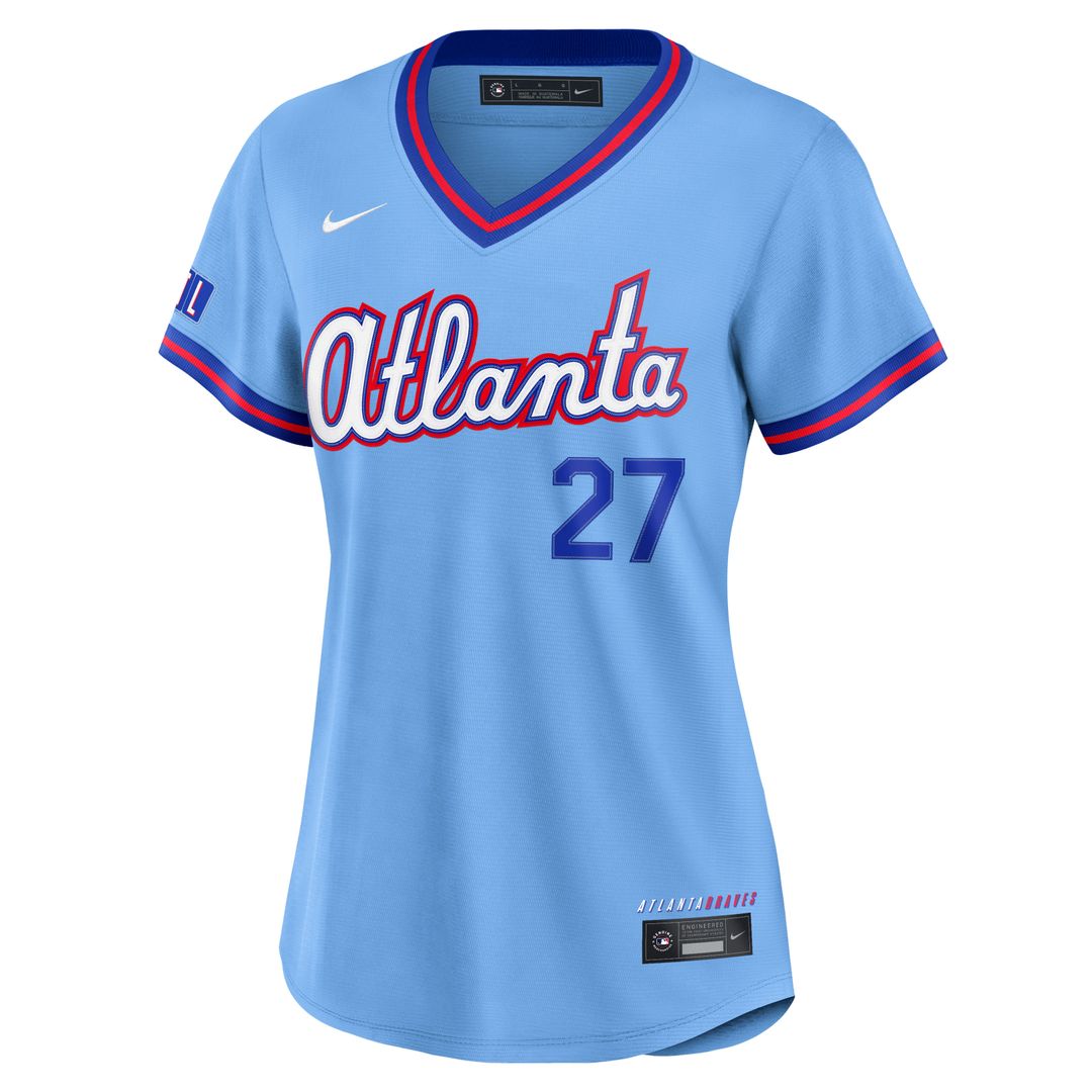 Atlanta Braves Austin Riley Nike Women's 2026 City Connect Stadium Jersey - Powder Blue MLB Team Jersey Baseball Fan Apparel