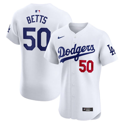 Los Angeles Dodgers Mookie Betts Nike Home Elite Jersey - White MLB Team Jersey Baseball Fan Apparel