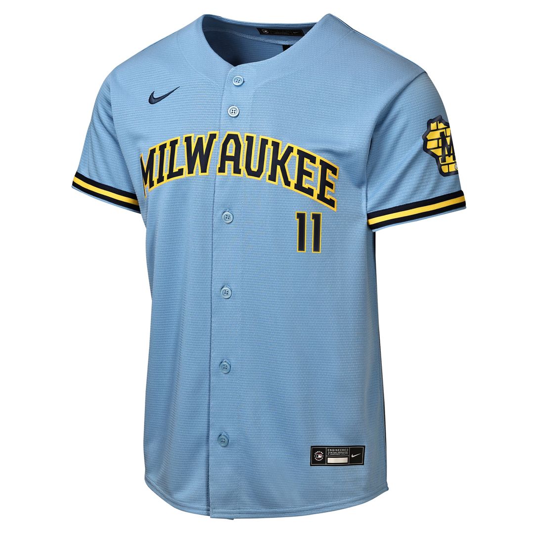 Milwaukee Brewers Jackson Chourio Nike Youth Home Stadium Jersey - Cream MLB Team Jersey Baseball Fan Apparel