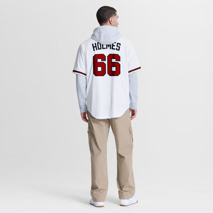 Atlanta Braves Grant Holmes Nike Home Replica Jersey - White MLB Team Jersey Baseball Fan Apparel