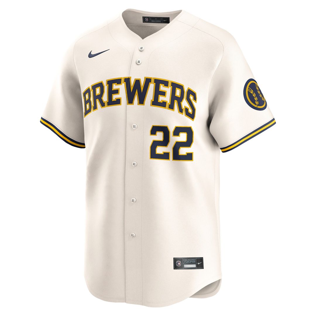 Milwaukee Brewers Christian Yelich Nike Home Limited Player Jersey - Cream MLB Team Jersey Baseball Fan Apparel