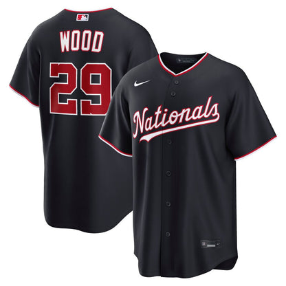 Washington Nationals James Wood Nike Alternate Replica Jersey - Navy MLB Team Jersey Baseball Fan Apparel