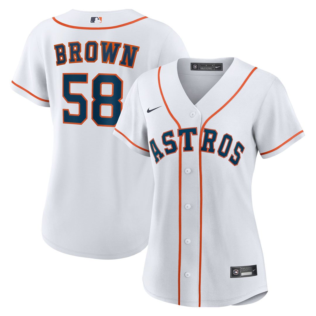Houston Astros Hunter Brown Nike Women's Home Replica Jersey - White MLB Team Jersey Baseball Fan Apparel