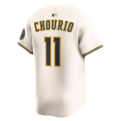 Milwaukee Brewers Jackson Chourio Nike Home Limited Jersey - Cream MLB Team Jersey Baseball Fan Apparel