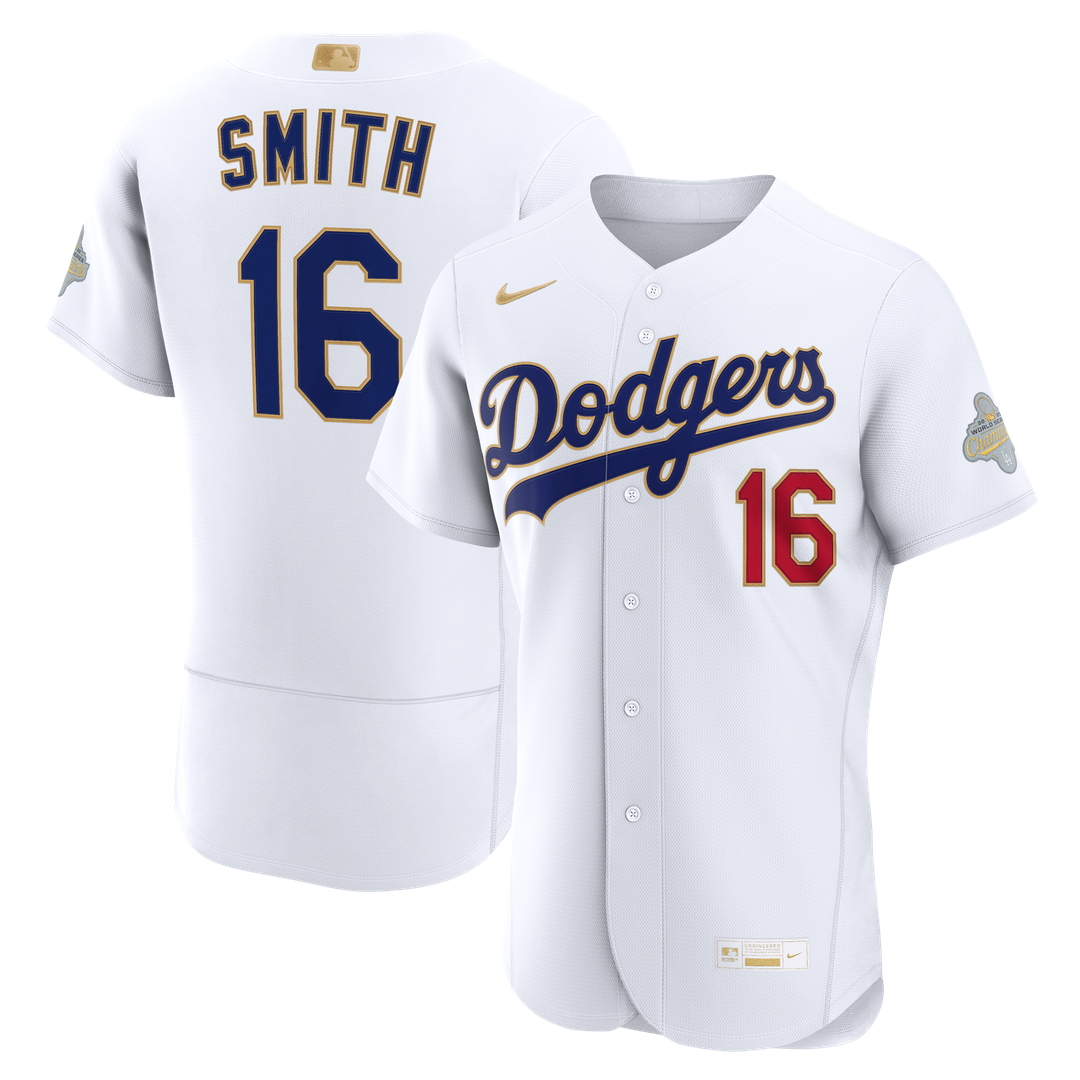 Los Angeles Dodgers Will Smith Nike 2026 Gold Collection Authentic Jersey - White MLB Team Jersey Baseball Fan Apparel