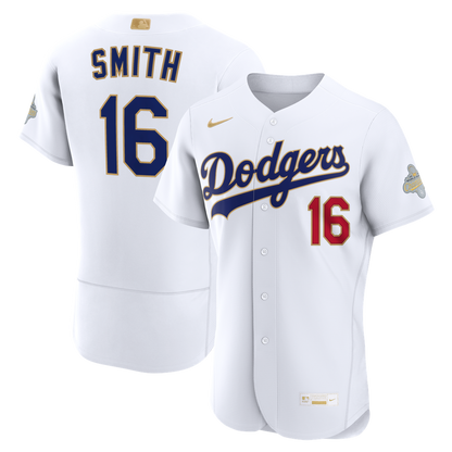 Los Angeles Dodgers Will Smith Nike 2026 Gold Collection Authentic Jersey - White MLB Team Jersey Baseball Fan Apparel