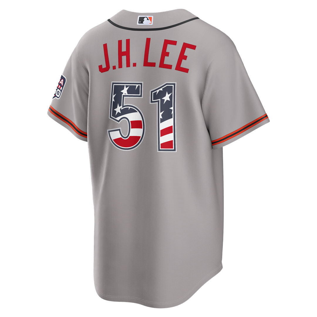 San Francisco Giants Jung Hoo Lee Nike USA 250 Fourth of July Road Stadium Jersey - Gray MLB Team Jersey Baseball Fan Apparel