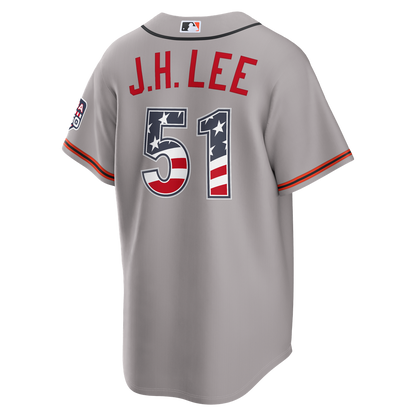 San Francisco Giants Jung Hoo Lee Nike USA 250 Fourth of July Road Stadium Jersey - Gray MLB Team Jersey Baseball Fan Apparel
