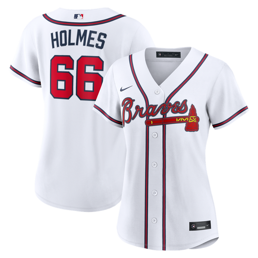 Atlanta Braves Grant Holmes Nike Women's Home Replica Jersey - White MLB Team Jersey Baseball Fan Apparel
