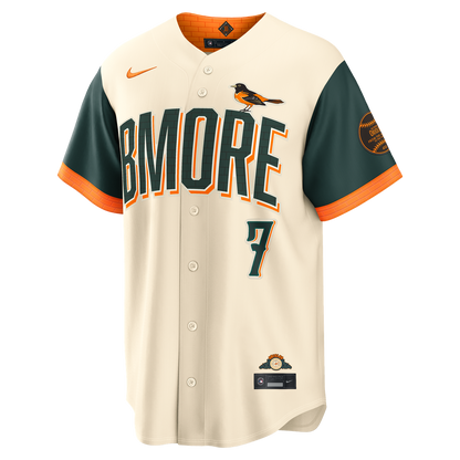 Baltimore Orioles Jackson Holliday Nike 2026 City Connect Stadium Jersey - Cream MLB Team Jersey Baseball Fan Apparel
