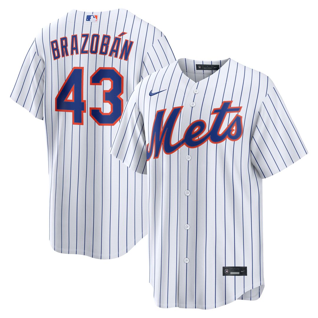 New York Mets Huascar Brazobán Nike Home Replica Jersey - White MLB Team Jersey Baseball Fan Apparel