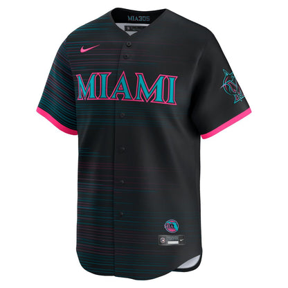 Miami Marlins Nike 2025 City Connect Limited Jersey - Black MLB Team Jersey Baseball Fan Apparel