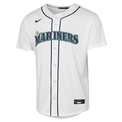 Seattle Mariners Cal Raleigh Nike Youth Home Baseline Jersey - White MLB Team Jersey Baseball Fan Apparel