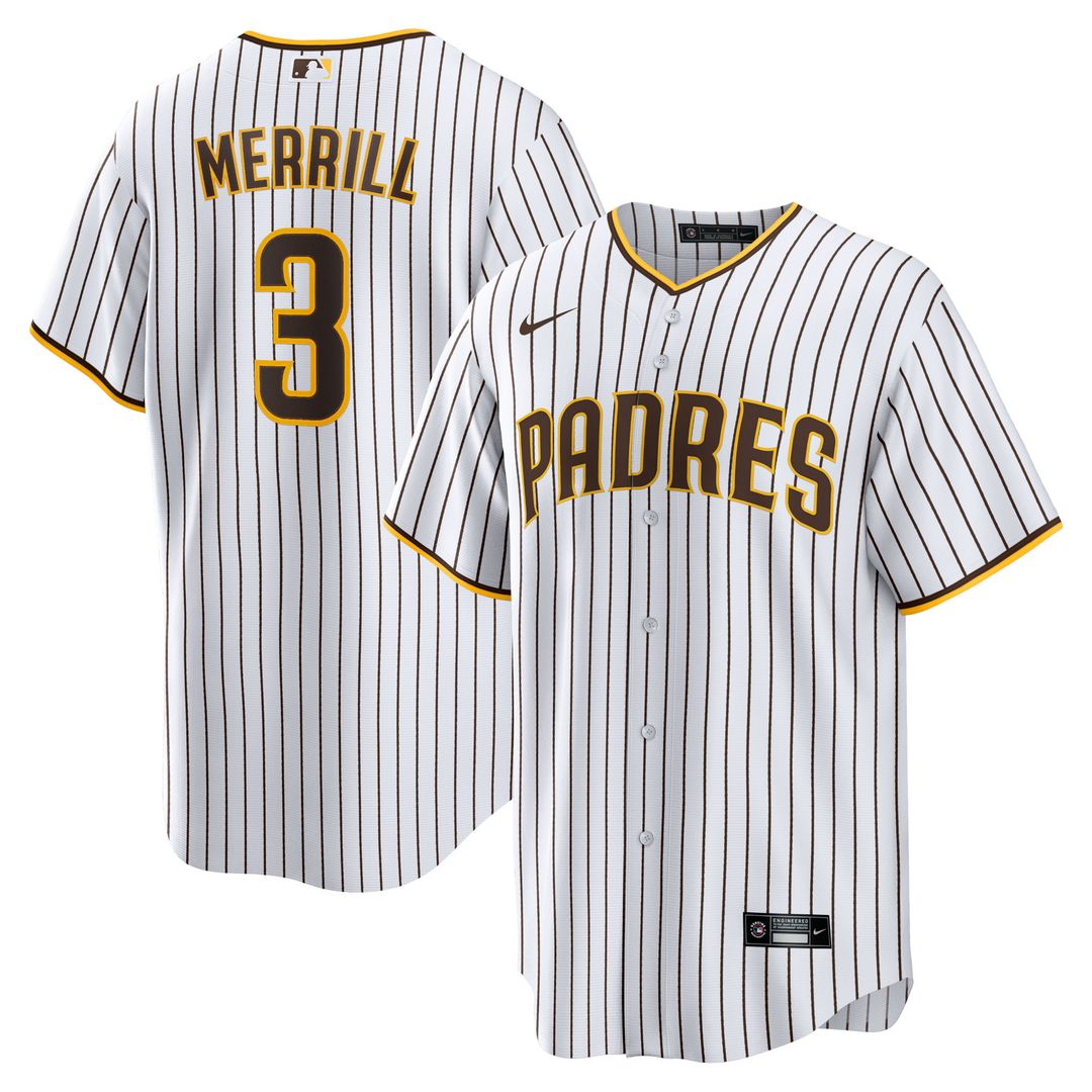 San Diego Padres Jackson Merrill Nike Home Replica Jersey - White MLB Team Jersey Baseball Fan Apparel