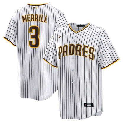 San Diego Padres Jackson Merrill Nike Home Replica Jersey - White MLB Team Jersey Baseball Fan Apparel