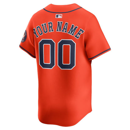 Houston Astros Nike Alternate Limited Custom Jersey - Orange MLB Team Jersey Baseball Fan Apparel