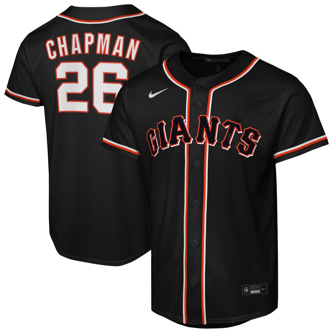 San Francisco Giants Matt Chapman Nike Youth Fashion Replica Player Jersey - Black MLB Team Jersey Baseball Fan Apparel