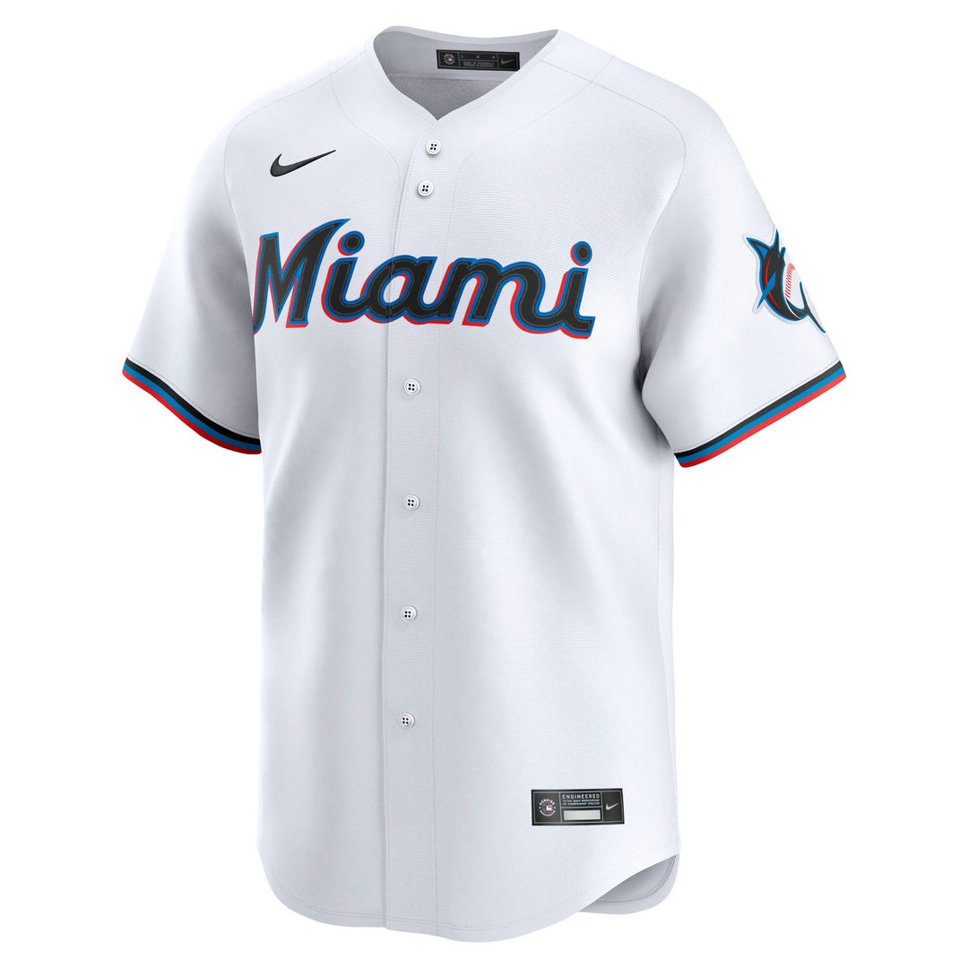 Miami Marlins Nike Home Replica Team Jersey - White MLB Team Jersey Baseball Fan Apparel