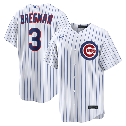 Chicago Cubs Alex Bregman Nike Home Replica Jersey - White MLB Team Jersey Baseball Fan Apparel