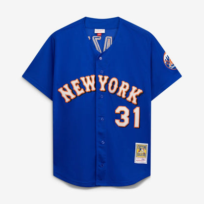 New York Mets Mike Piazza Mitchell & Ness Cooperstown Mesh Batting Practice Button - Up Jersey - Orange MLB Team Jersey Baseball Fan Apparel