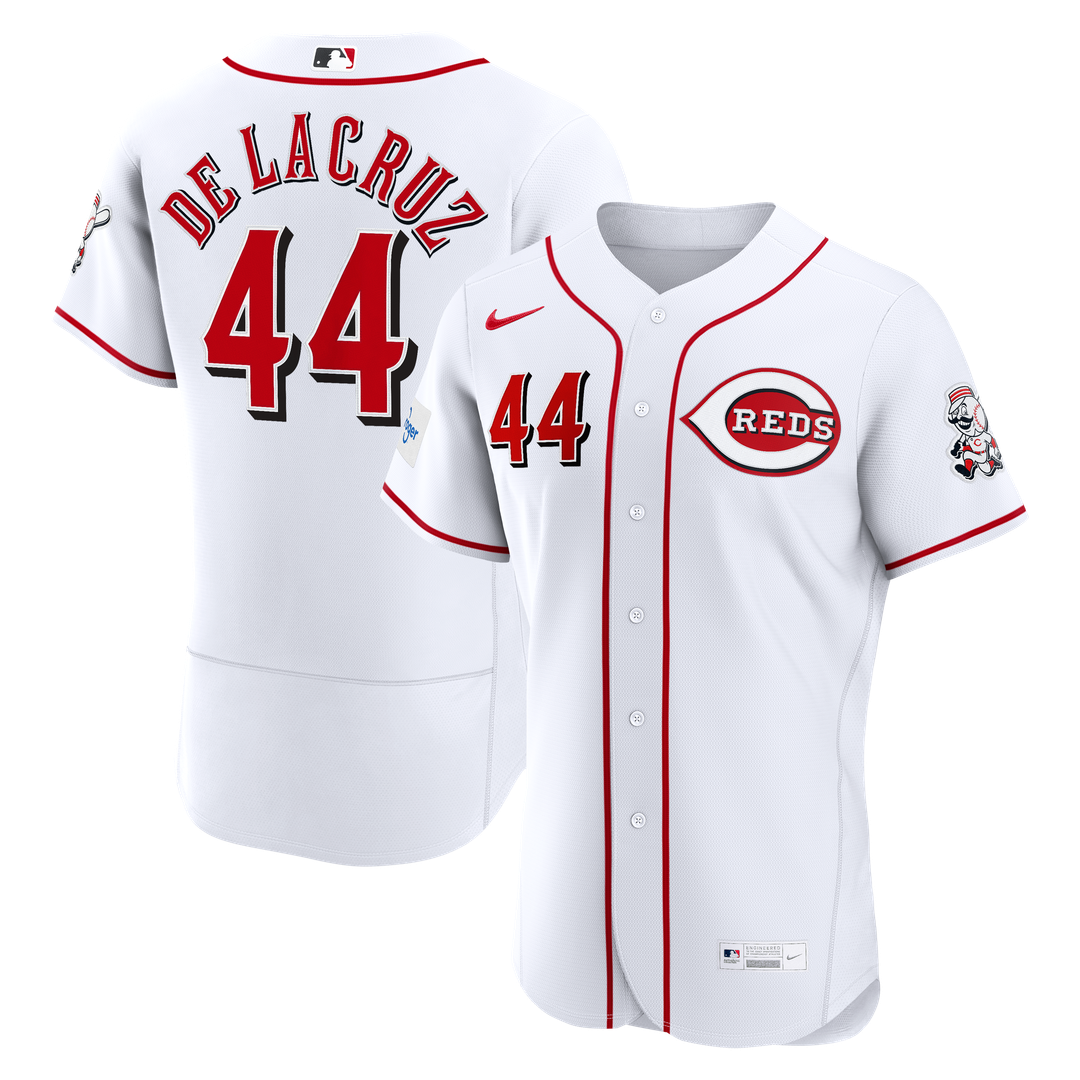 Cincinnati Reds Elly De La Cruz Nike Alternate Authentic Sponsor Patch Jersey - Red MLB Team Jersey Baseball Fan Apparel