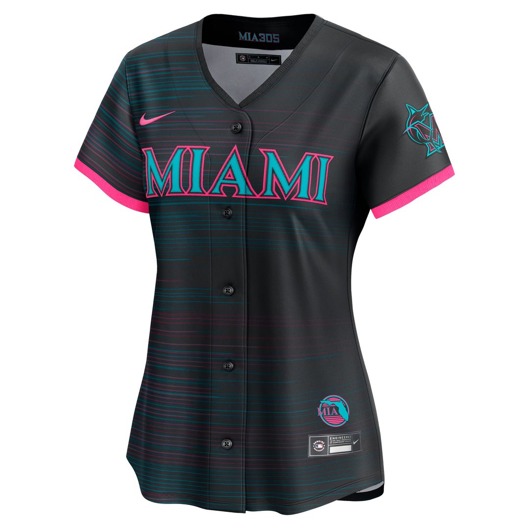Miami Marlins Nike Women's 2025 City Connect Limited Jersey - Black MLB Team Jersey Baseball Fan Apparel