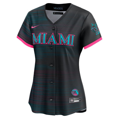Miami Marlins Nike Women's 2025 City Connect Limited Jersey - Black MLB Team Jersey Baseball Fan Apparel