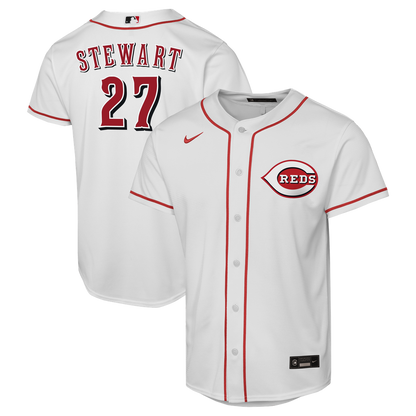 Cincinnati Reds Sal Stewart Nike Youth Home Replica Player Jersey - White MLB Team Jersey Baseball Fan Apparel