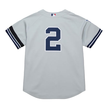 New York Yankees Derek Jeter Mitchell & Ness Cooperstown 2000 World Series Authentic Jersey - Gray MLB Team Jersey Baseball Fan Apparel