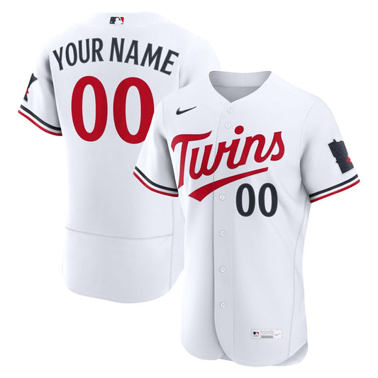 Minnesota Twins Nike Home Authentic Custom Jersey - White MLB Team Jersey Baseball Fan Apparel