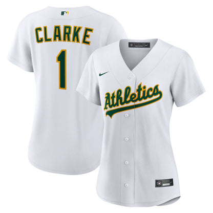 Athletics Denzel Clarke Nike Women's Home Replica Jersey - White MLB Team Jersey Baseball Fan Apparel