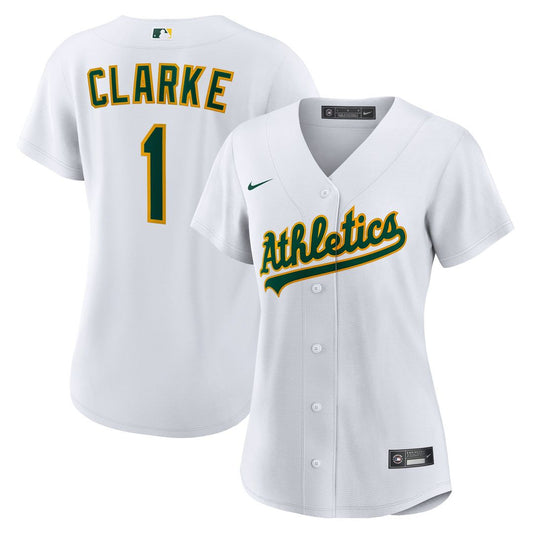 Athletics Denzel Clarke Nike Women's Home Replica Jersey - White MLB Team Jersey Baseball Fan Apparel